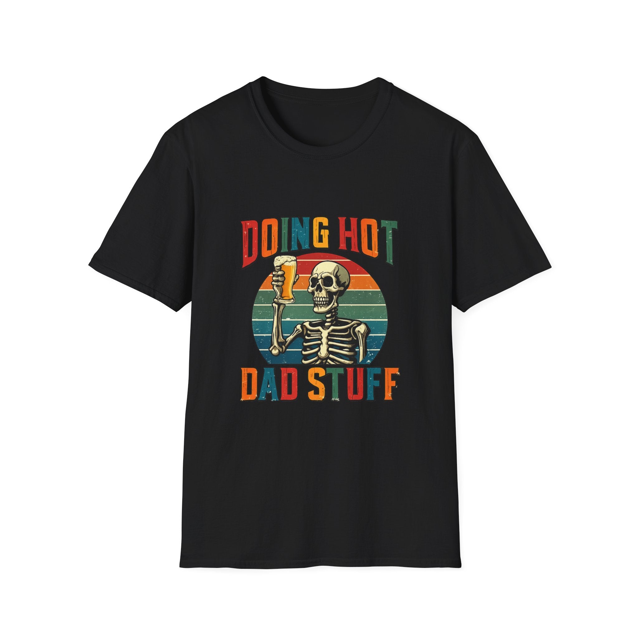 Doing Hot Dad Stuff T-Shirt — Retro Skeleton Beer Tee