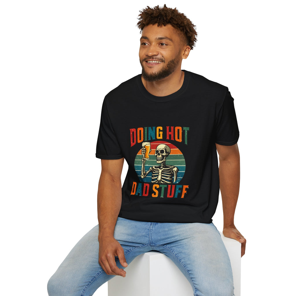 Doing Hot Dad Stuff T-Shirt — Retro Skeleton Beer Tee