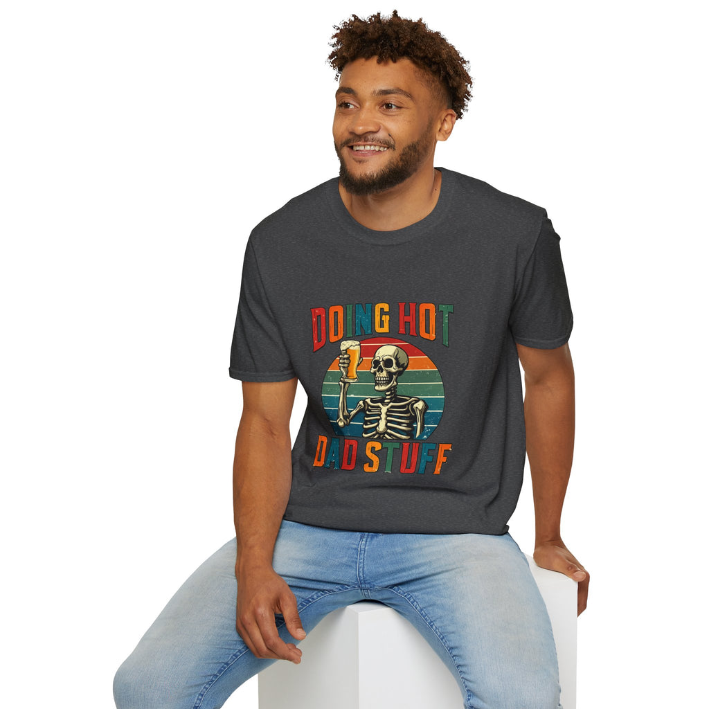 Doing Hot Dad Stuff T-Shirt — Retro Skeleton Beer Tee