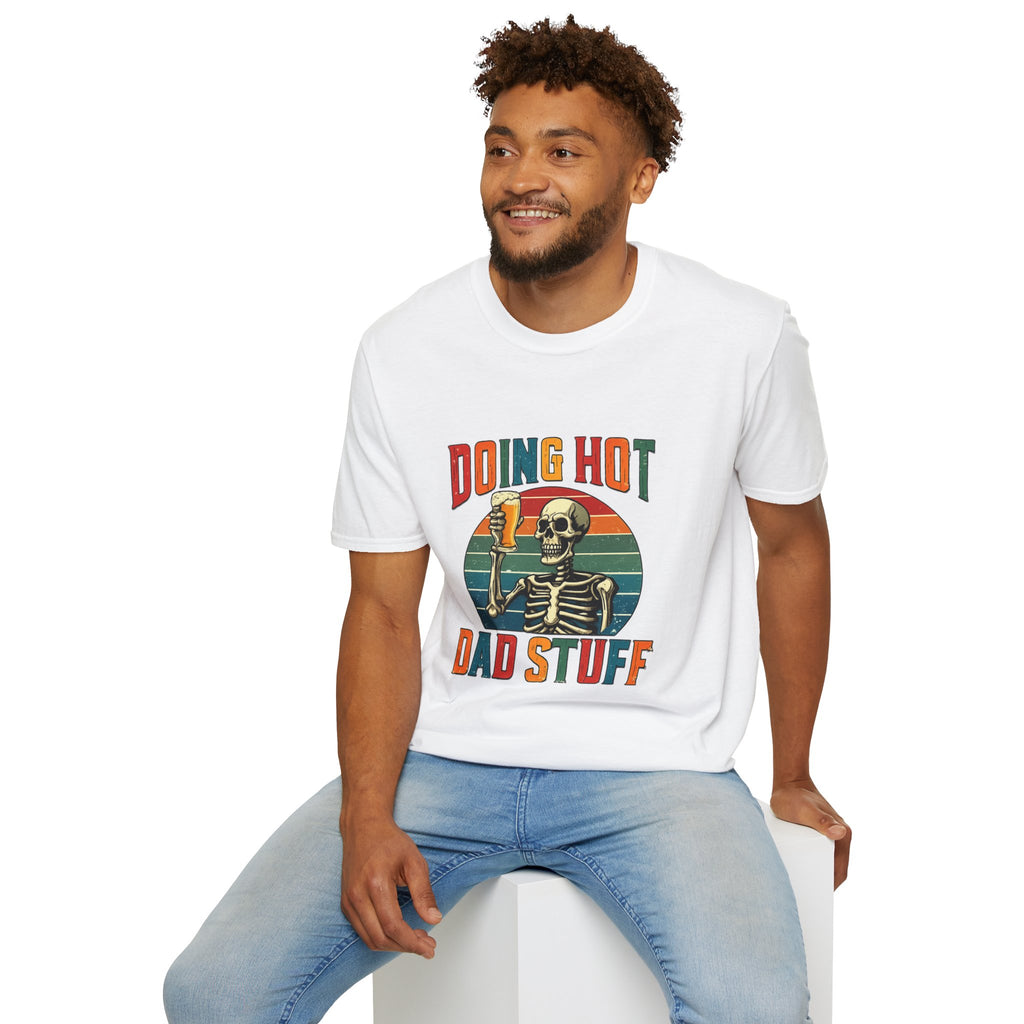 Doing Hot Dad Stuff T-Shirt — Retro Skeleton Beer Tee