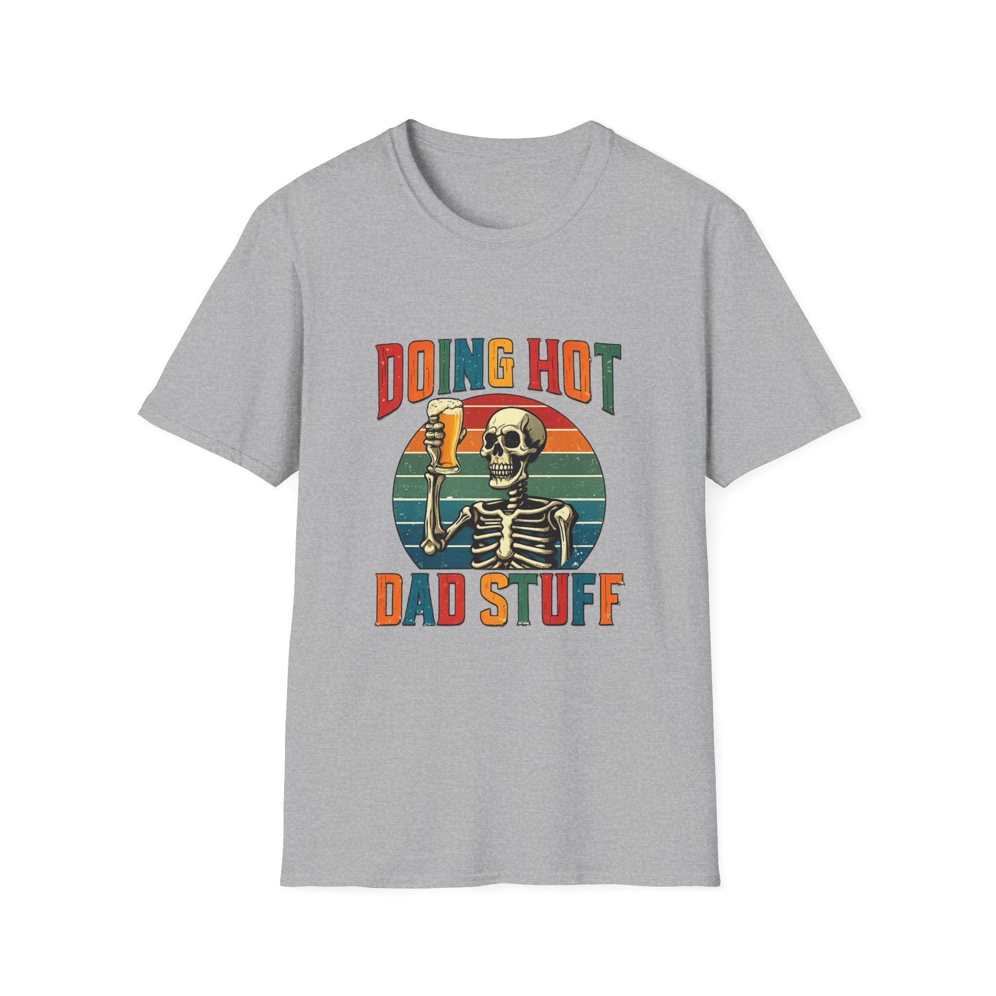 Doing Hot Dad Stuff T-Shirt — Retro Skeleton Beer Tee