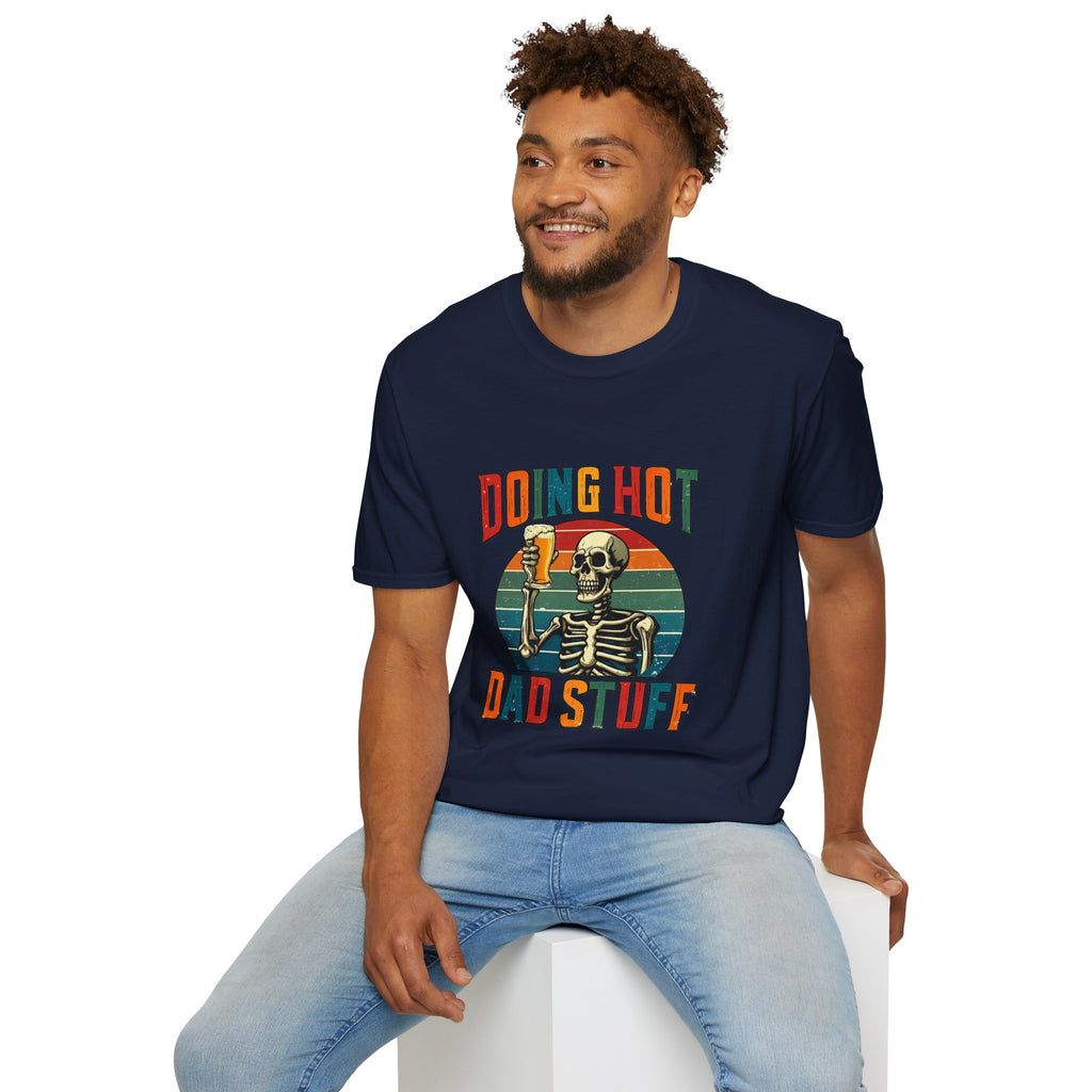 Doing Hot Dad Stuff T-Shirt — Retro Skeleton Beer Tee