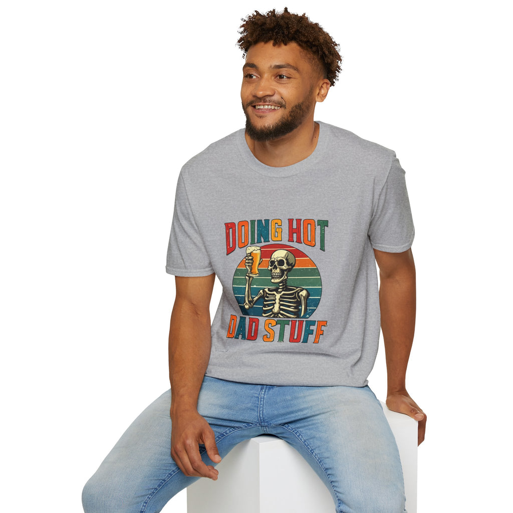 Doing Hot Dad Stuff T-Shirt — Retro Skeleton Beer Tee