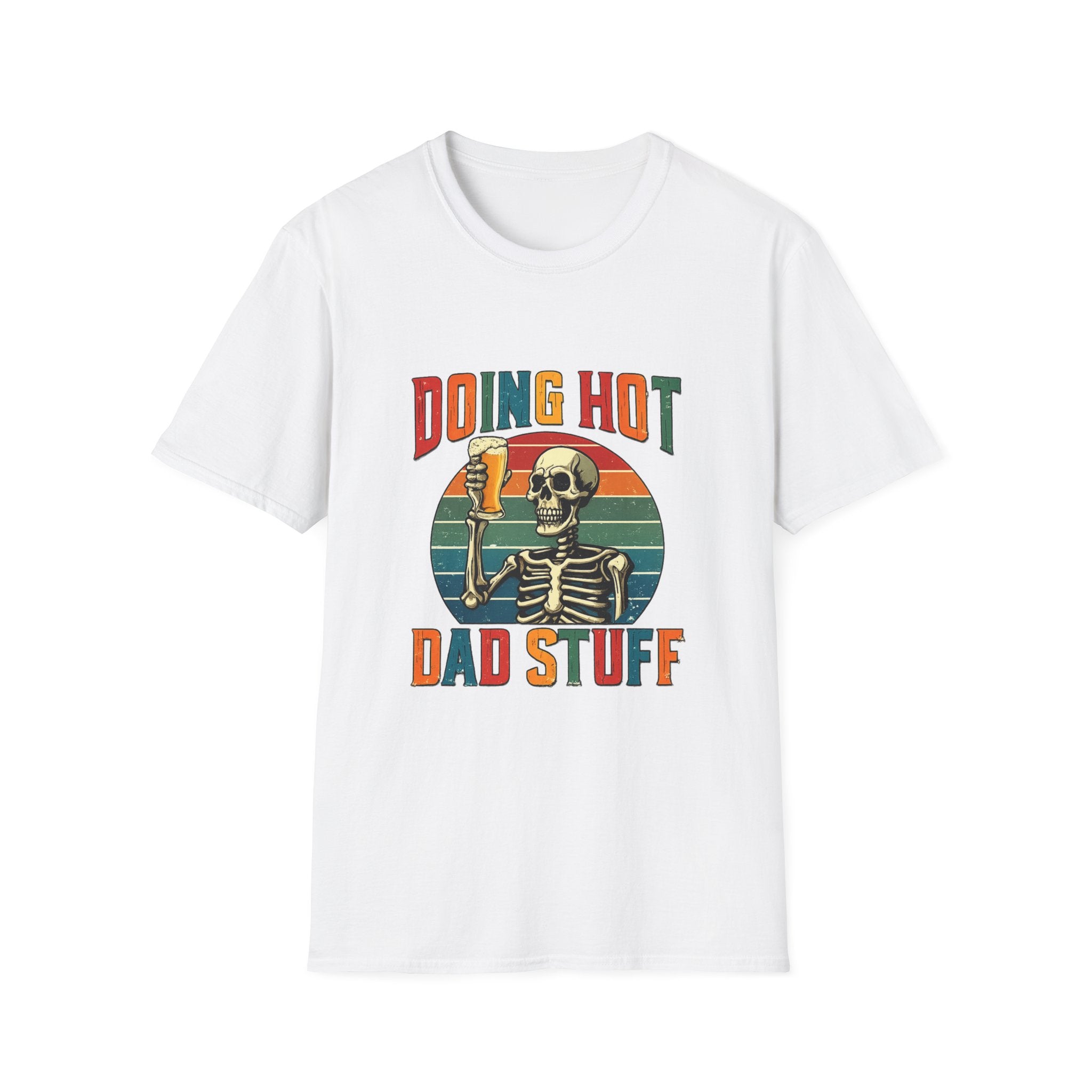 Doing Hot Dad Stuff T-Shirt — Retro Skeleton Beer Tee