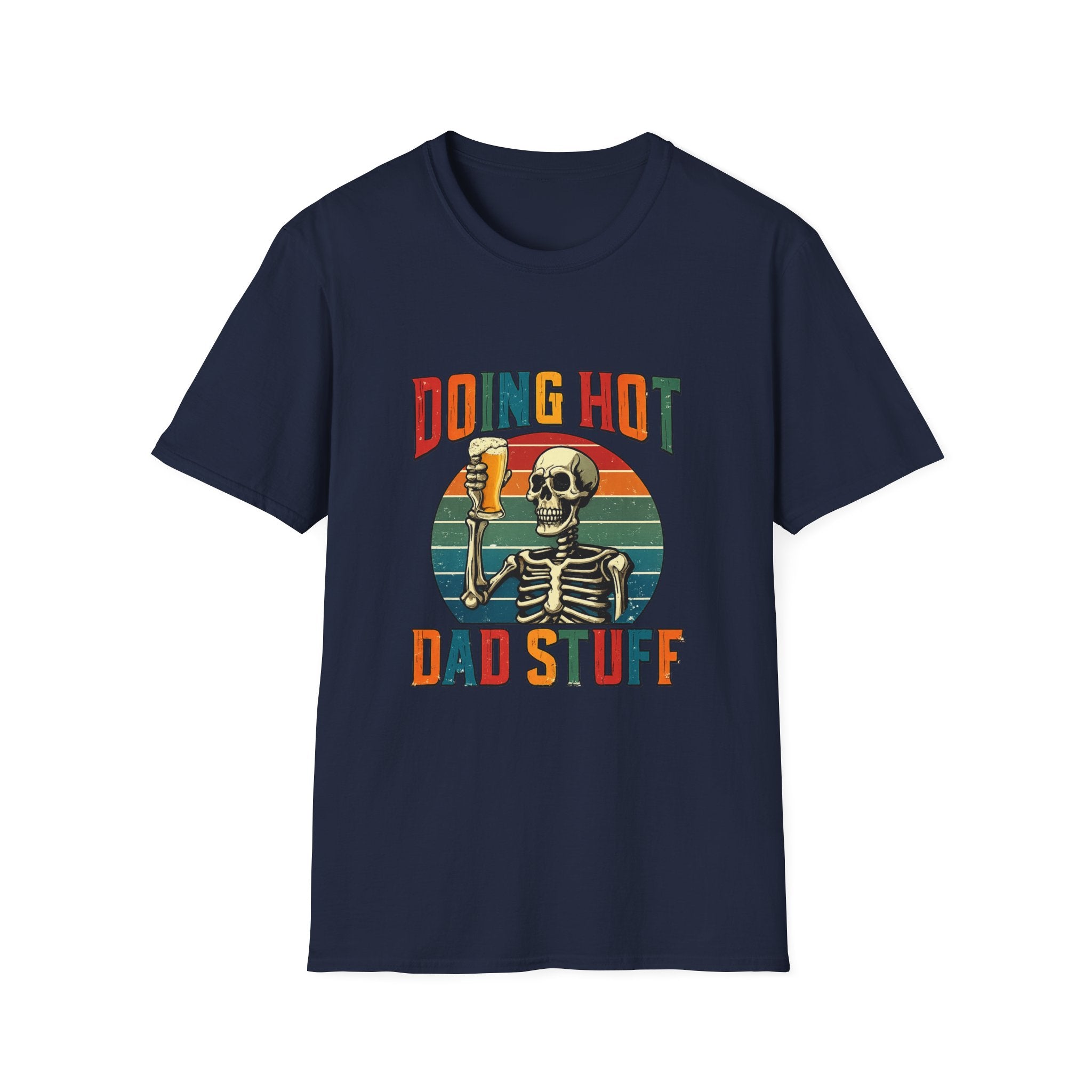 Doing Hot Dad Stuff T-Shirt — Retro Skeleton Beer Tee