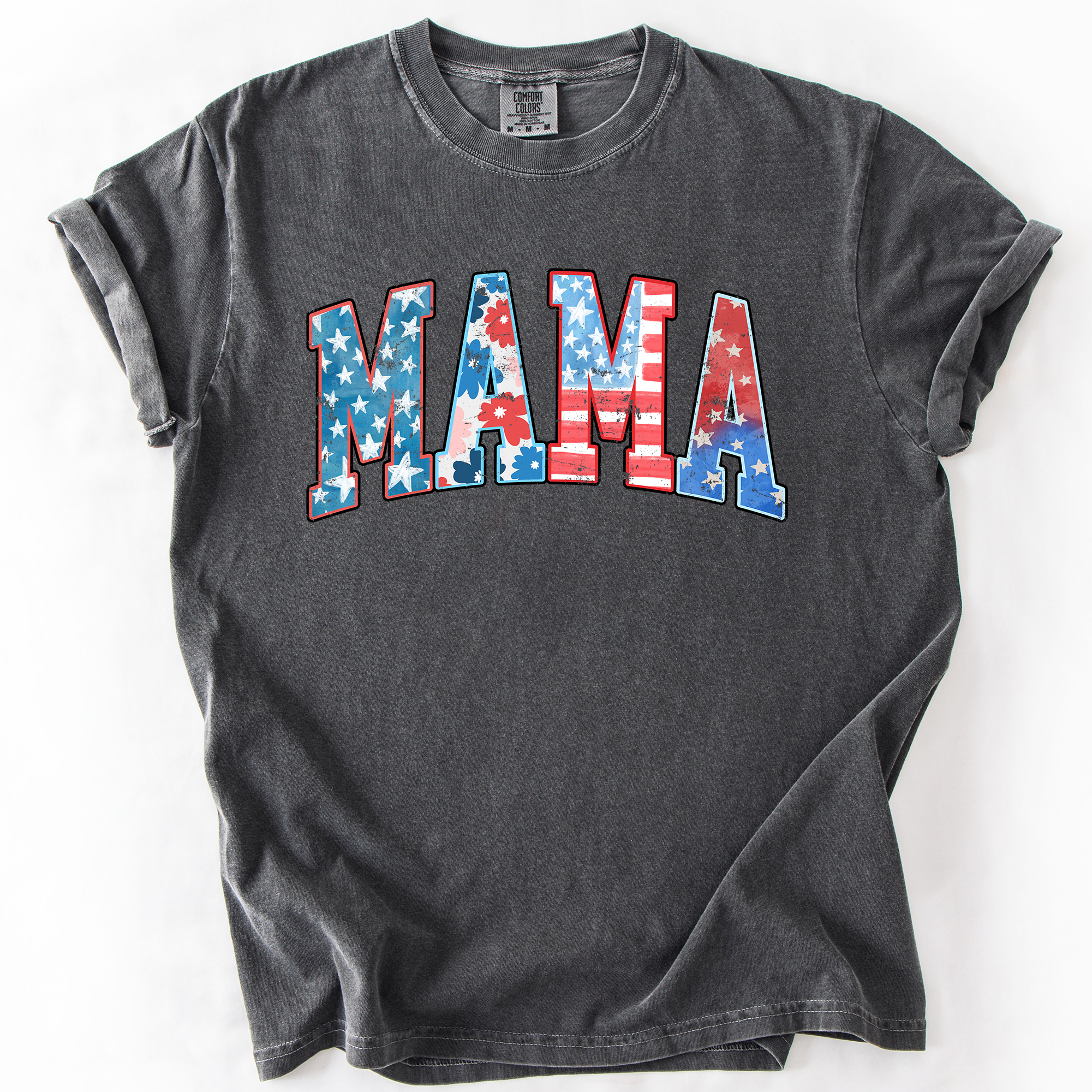 Patriotic Mama, Fourth of July, America, Patriotic, USA, Comfort Colors T-Shirt